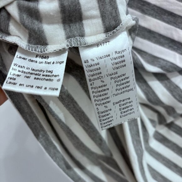 LACOSTE stripe gray and white with navy colar size 40 - Picture 5 of 10